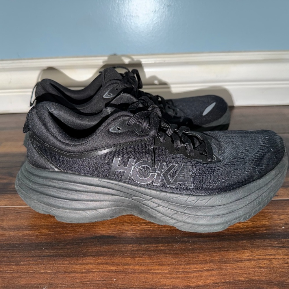 Hoka Women's All-Black Cushioned Running Sneakers